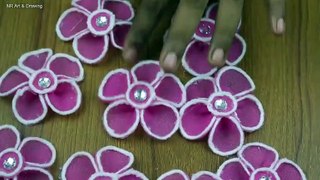 Amazing Woolen Design - How to Make Beautiful Woolen Flower Vase - Flower Vase Making for Room Decor