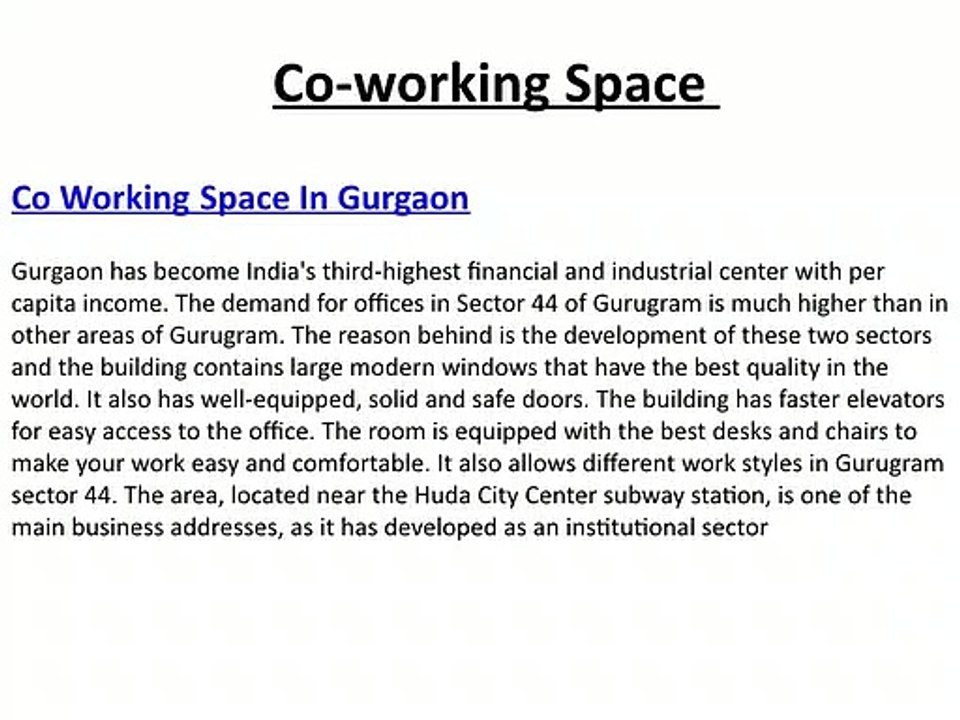 co working office space