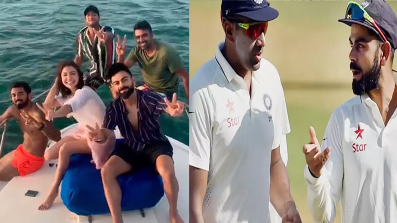 Kohli and team members enjoyed in Antigua beach...