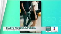 Hombre noquea a policía por cortes viales en la CDMX