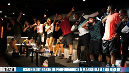 Usain Bolt parle de performance à Marseille à un an des JO
