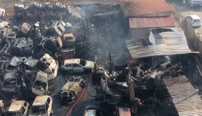 Bagheria (PA) - In fiamme autodemolitore, evacuate abitazioni vicine (27.08.19)