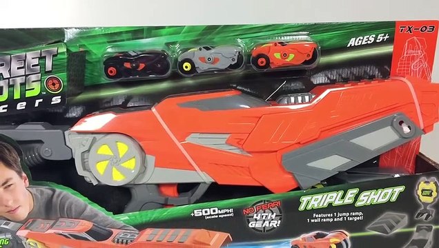 Street Shots Racers Triple Shot Blaster Set Blip Toys - Unboxing Demo Review Keith's Toy Box