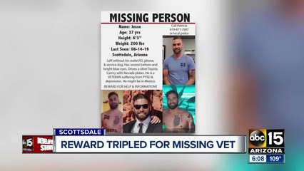 Reward triples for missing combat veteran from Scottdale