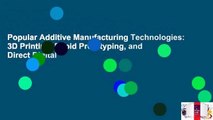 Popular Additive Manufacturing Technologies: 3D Printing, Rapid Prototyping, and Direct Digital