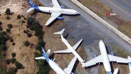 İstanbul’un uçak mezarlığı havadan görüntülendi