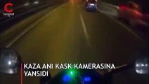 Korkunç kaza kask kamerasına yansıdı!