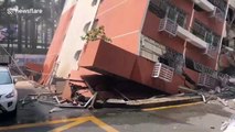 Six-storey residential block topples over onto another building in China's Shenzhen