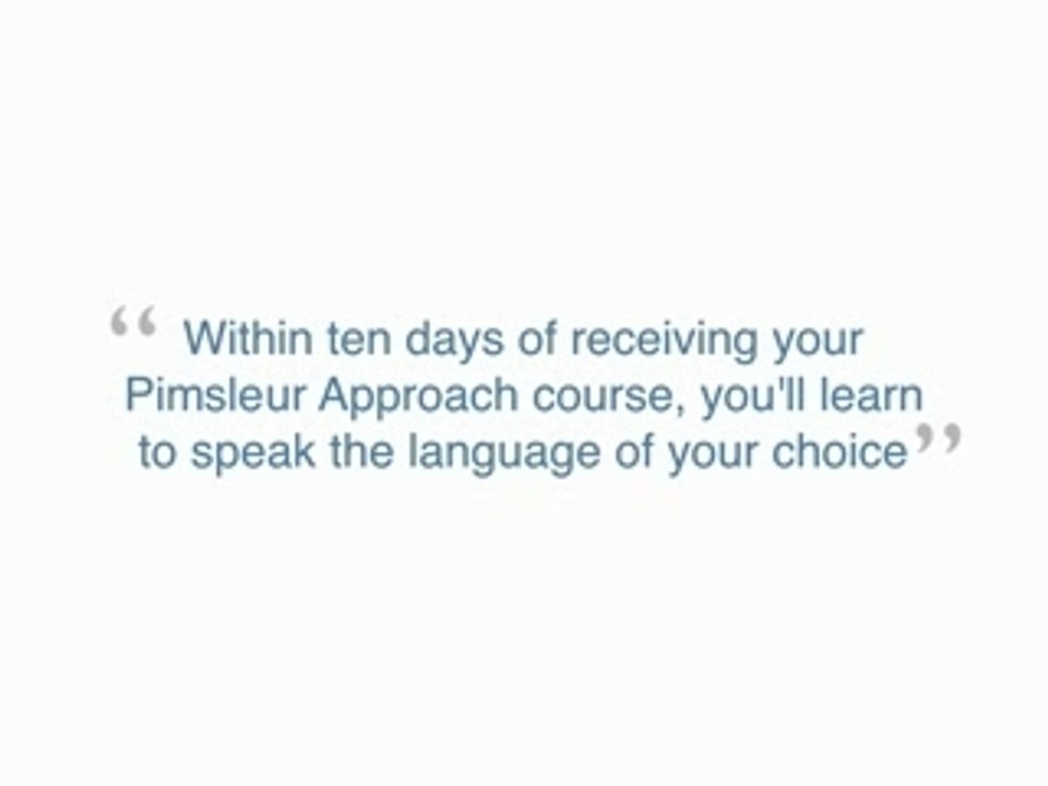 Second Language With PimsleurApproach