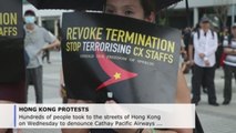 Protesters take to Hong Kong streets in support of Cathay Pacific worker