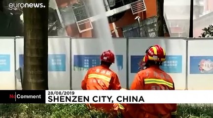 شاهد: انهيار مبنى جنوب الصين