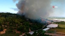 Antalya'da Perge Antik Kent'i yakınındaki orman yangını havadan görüntülendi