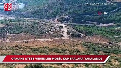 Ormanı ateşe verenler mobil kameralara yakalandı