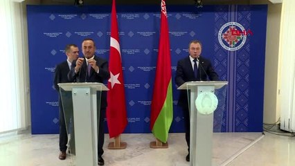 Çavuşoğlu, belarus'ta mevkidaşı makei ile basın toplantısı düzenledi