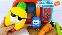 GALINHA PINTADINHA MINI e o Microondas de Brinquedo Magico com Comidinhas de Velcro e Squishy Toys