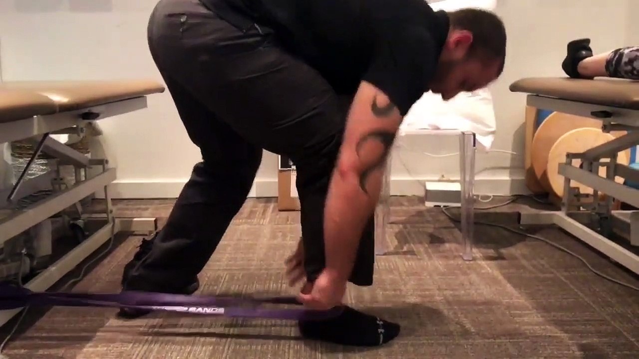Leg-Ankle Stretch with Theraband