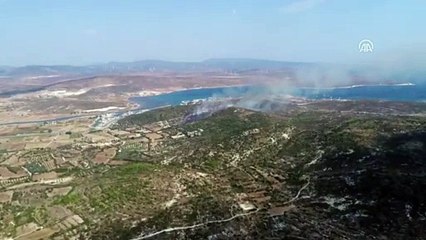 Alaçatı'da makilik alanda yangın - İZMİR