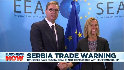 EU warns Serbia to cancel free trade pact with Russia if it wants to join bloc