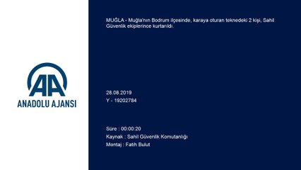Muğla'da karaya oturan teknedeki 2 kişi kurtarıldı