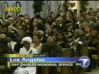 Ray charles memorial service David Newman playing