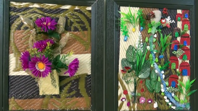 Savaş mağduru Suriyeli kadın hakim, eğitim verdiği çocuk ve kadınların el emeği eserlerini sergiledi