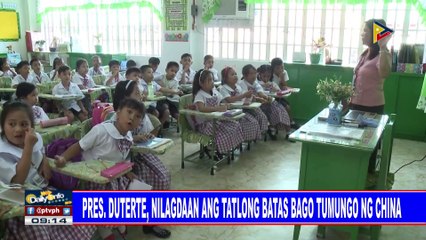 Pres. #Duterte, nilagdaan ang tatlong batas bago tumungo ng China