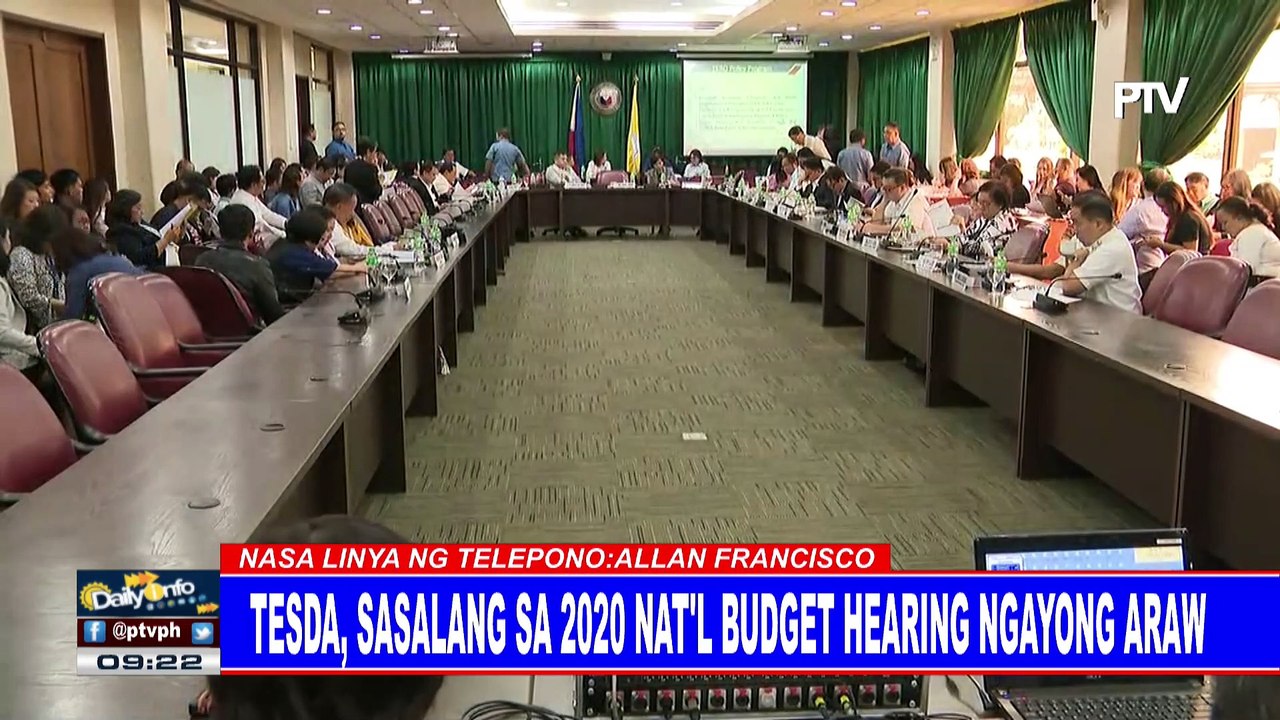 TESDA, sasalang sa 2020 nat'l budget hearing ngayong araw