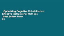Optimizing Cognitive Rehabilitation: Effective Instructional Methods  Best Sellers Rank : #3