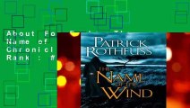 About For Books  The Name of the Wind (Kingkiller Chronicles)  Best Sellers Rank : #3