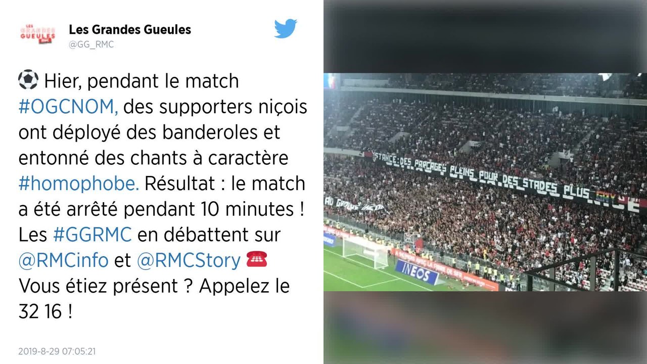 Ligue 1 : OGC Nice - Olympique de Marseille, les chants et banderoles homophobes perturbent la rencontre