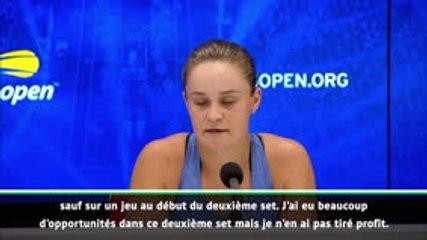 US Open - Barty : "Je suis très satisfaite de ma réaction"