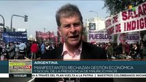 Movimientos sociales de Argentina marchan ante crisis social