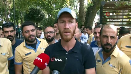 İşten çıkarılan İSPARK çalışanları İBB önünde basın açıklaması yaptı