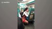 Kind-hearted train stewardess comforts passenger crying on carriage in Taiwan