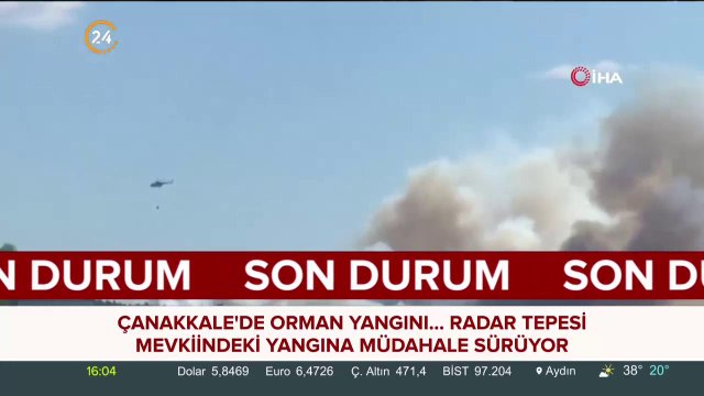 Çanakkale'de orman yangınından ilk görüntüler