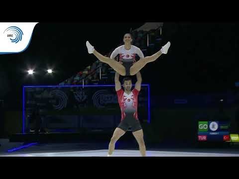 Nihatcan GUL & Nazli OZGOR (TUR) - 2019 Aerobics Europeans, mixed pairs final