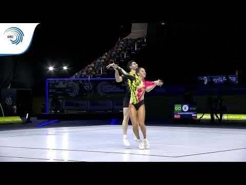 Regina BIKTASHEVA & Tornike TOMADZE (RUS) - 2019 Junior Aerobics Europeans, mixed pairs final