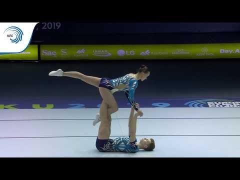 Tatyana KONAKOVA & Grigoriy SHIKHALEEV (RUS) - 2019 Aerobics Europeans, mixed pairs final