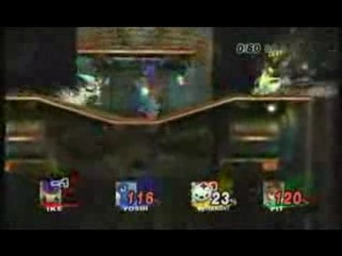Super Smash Bros. Brawl - Ike VS Yoshi VS MetaKnight VS Pit