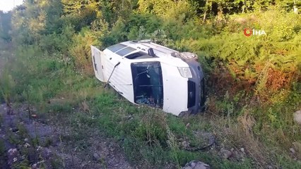 Yoldan çıkan araç takla attı: 1 yaralı