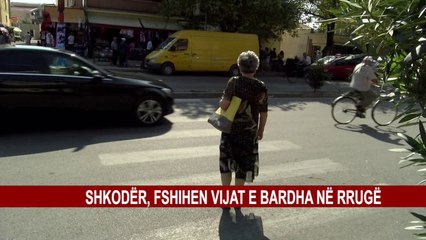 SHKODËR, FSHIHEN VIJAT E BARDHA NË RRUGË