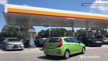 Gas station overwhelmed with evacuees ahead of Hurricane Dorian