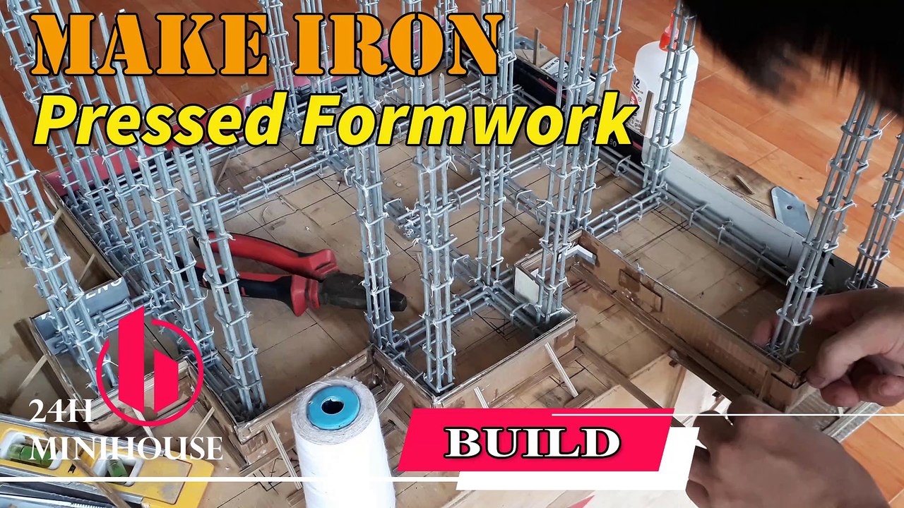 Foundations - HOW TO BUILD a Mini House “MANSION” – MAKE Iron AND Pressed Formwork