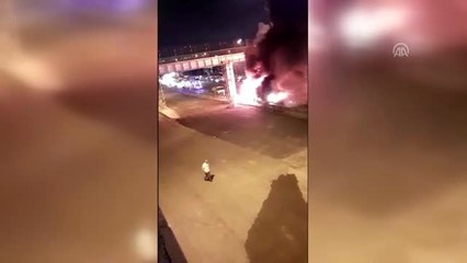 TEM otoyolunda otobüs yangını