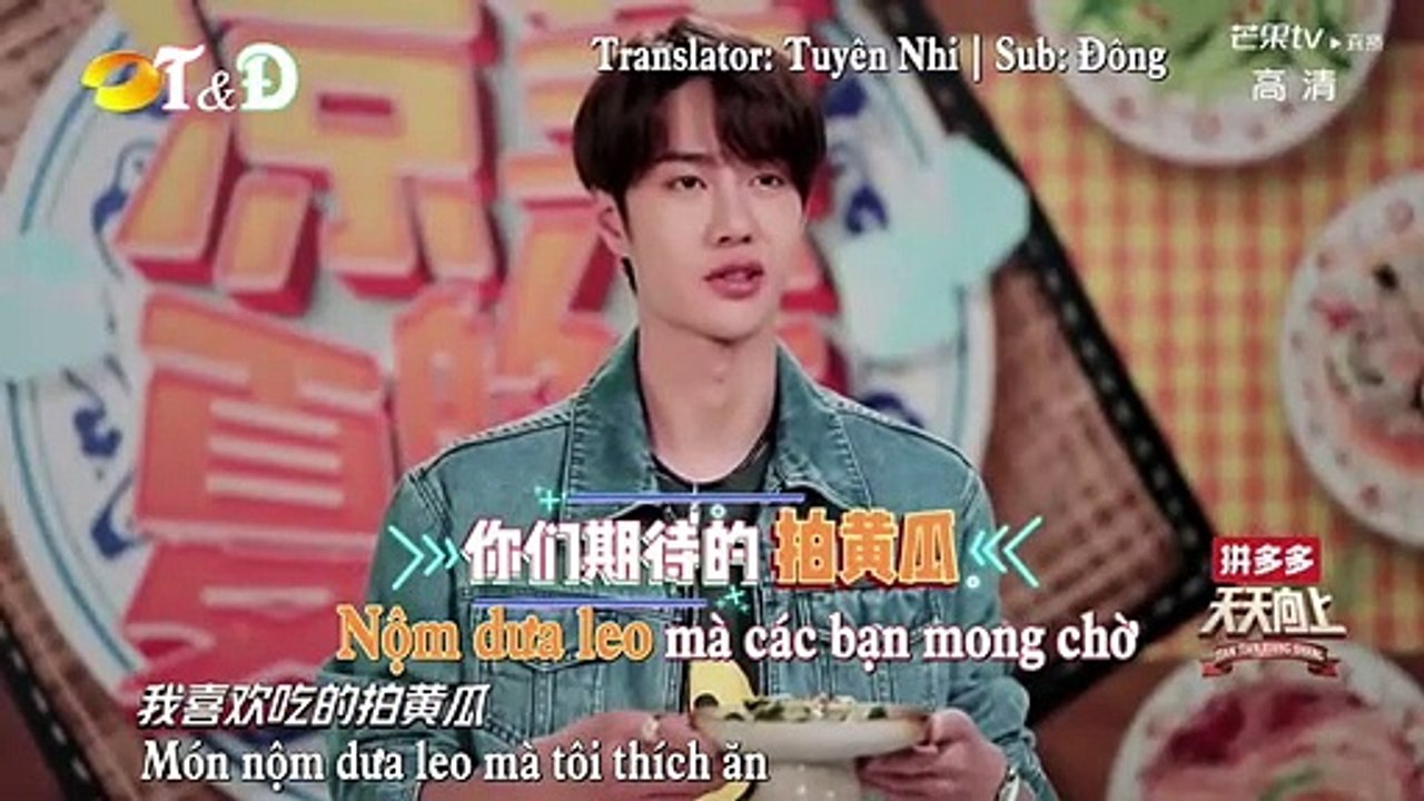 Vietsub Thiên Thiên Hướng Thượng  cut Vương Nhất Bác làm nộm dưa leo