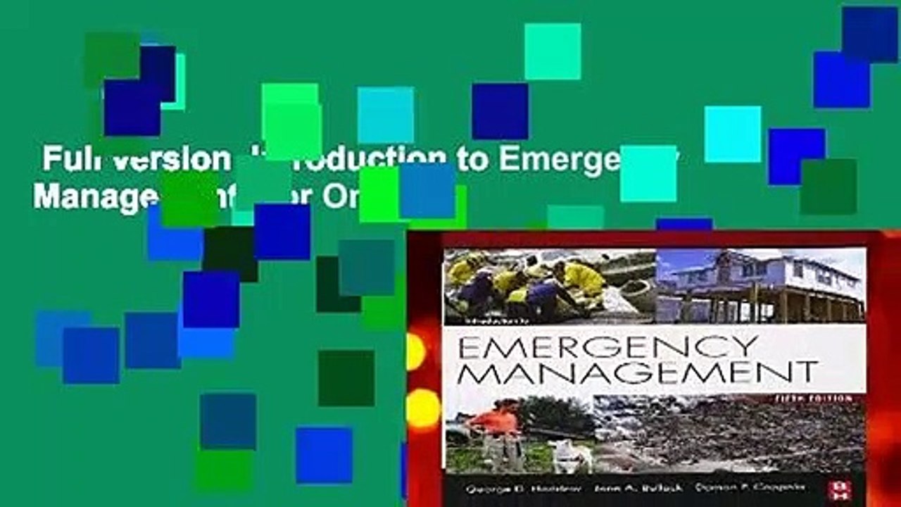 Full version  Introduction to Emergency Management  For Online