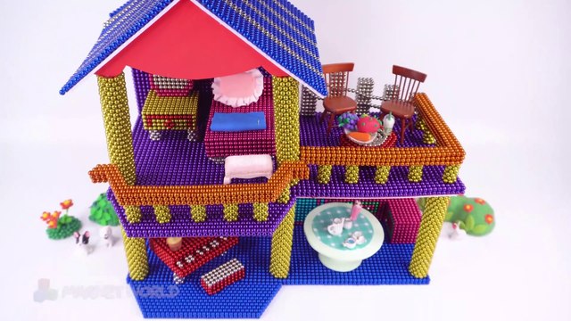 DIY - How To Build Miniature Dollhouse From Magnetic Balls ( Satisfying ) Magnet World 4K