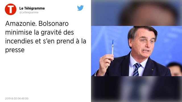 Incendies en Amazonie : Il « n’est pas vrai » que la forêt soit « en feu », affirme Bolsonaro