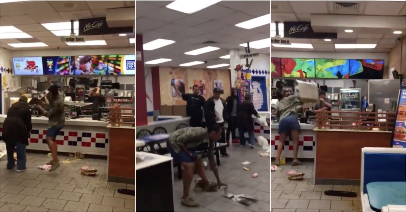 Mulher (com fome) destrói McDonalds porque recusaram servir fora de horas
