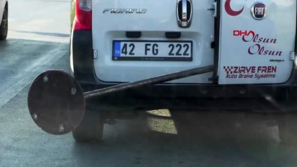 Konya hafif ticari araçta tehlikeli taşımacılık